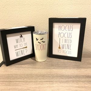 Halloween Decor Lot signs, Halloween travel mug Tumblr, Rae Dunn Halloween